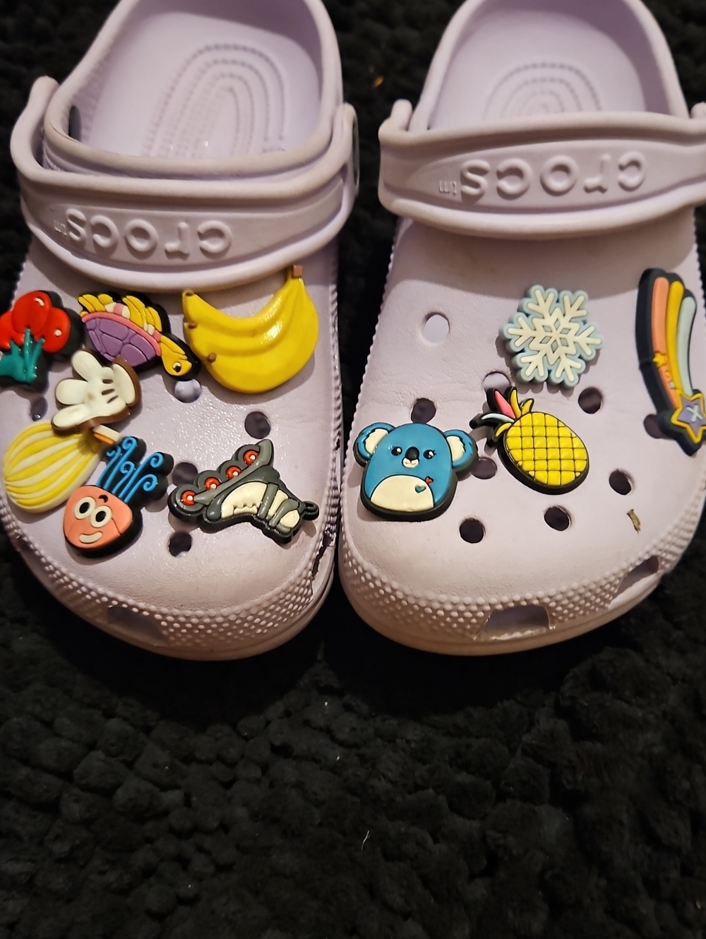 CROCS Kids Light Purple Clogs with Colorful Charms